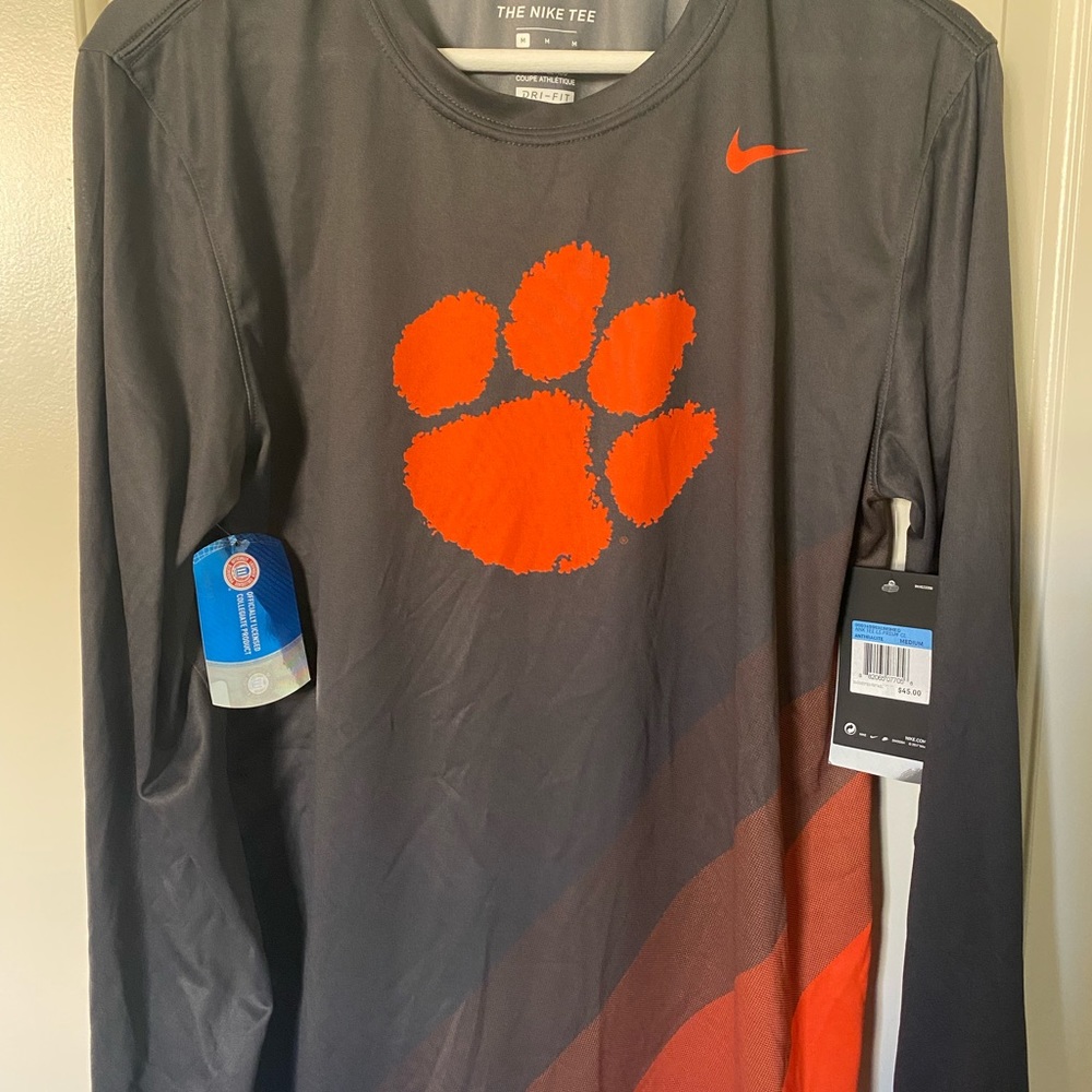 Nike long sleeve Clemson dry fit shirt